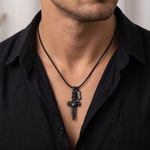 Personalised Gothic Dagger Sword Necklace with Birthstone and Text Exquisite Jewellery Christmas Birthday Gift for Him 7