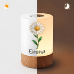 Personalised Pearlescent Gold-Trim Birth Flower Rechargeable Touch Control Night Light with Name Bedroom Decor Birthday Gift for Kids Women 9