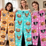Henkilökohtainen, monivärinen, luunmuotoinen tassunjälki, öljymaalaustyylinen lemmikin kasvokuva, pehmeät pyjamanhousut, syntymäpäivälahja koiralle, kissalle tai lemmikkieläinten ystävälle ja omistajalle 4