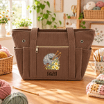 Personalised Crocheted Birthflower Corduroy Handbag with Name Birthday Christmas Gift for Crochet Lovers 3