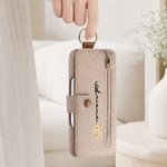 Personalised Birth Flower PU Leather Flip Wallet iPhone Case with Name Birthday Christmas Gift for Family Friend 6