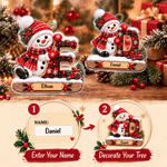 Personalised Little Snowman Initial Acrylic Hanging Ornament with Name Tree Decoration Christmas Gift for Kids Family 7