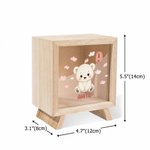 Personalised Raccoon Bear Cartoon Animal Wooden Clear Piggy Bank Money Box with Initial and Name Desk Decor Birthday Gift for Kids 9