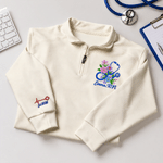 Personalised Floral Stethoscope Embroidered Quarter-Zip Sweatshirt with Name Title and Year Nurse Appreciation Graduation Gift for Nurses 1