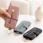 Personalised Birth Flower PU Leather Flip Wallet iPhone Case with Name Birthday Christmas Gift for Family Friend 4