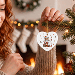 Personalised Christmas Highland Cow Snowflake Ceramic Ornament with Name Christmas Tree Decor Holiday Gift for Family Kids 6