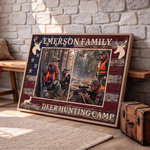 Personalised Wood Grain Deer Hunting Photo Collage Canvas Prints with Text Home Wall Decor Christmas Birthday Gift for Deer Hunters 4