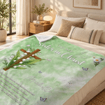 Personalized Cross Birth Flower Bible Verse Soft Throw Blanket with Name Home Decor Christmas Birthday Gift for Christians 2