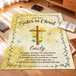 Personalized Cross Birth Flower Bible Verse Soft Throw Blanket with Name Home Decor Christmas Birthday Gift for Christians 4