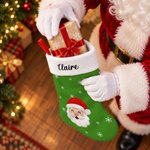 Personalized Cute Christmas Tree Santa Reindeer Elf Plush Christmas Stockings with Name Festive Christmas Gift for Family Kids 6