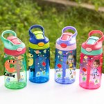 Personalised Colourful Cartoon Photo Name 16oz Kid's Water Bottle with Silicone Straw and Handle Birthday Back to School Gift for Boys Girls 4