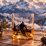 Personalized Skiing Silhouette Cut-Out Mountain Whisky Glass Box Set with Name Bar Party Accessory Birthday Christmas Gift for Man Whiskey Lover 2