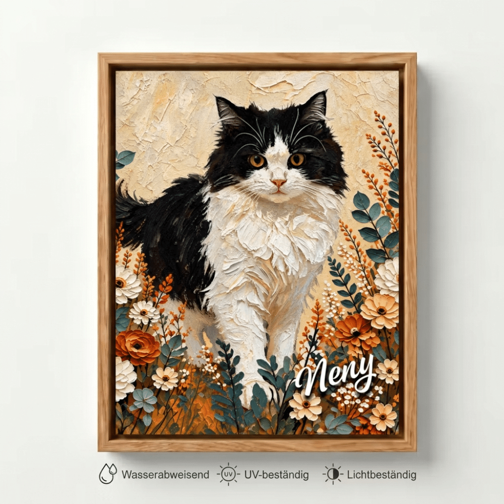 Personalisiertes Leinwandbild im Ölgemälde-Stil | mit Haustierfoto & Name | Wandbild auf Keilrahmen | Geburtstagsgeschenk für Tierliebhaber 6
