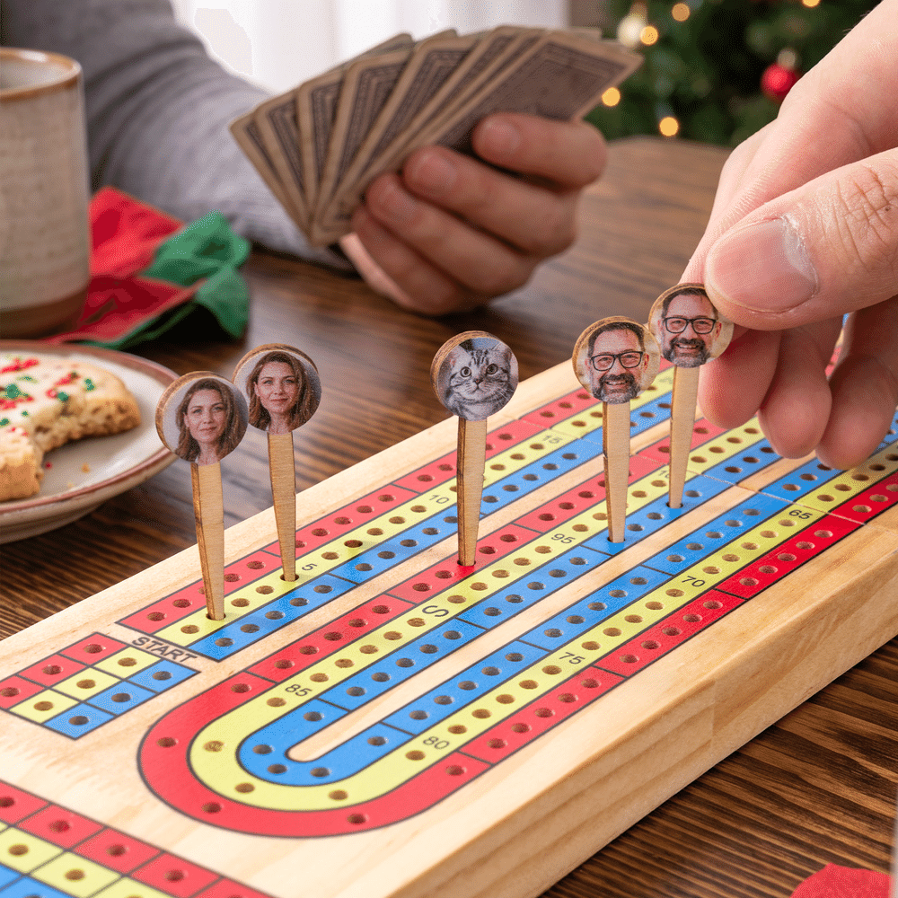 Personalised Christmas Photo Wooden Cribbage Pegs Board Game Accessories Set of 3 Christmas Party Holiday Gift for Cribbage Lovers 7