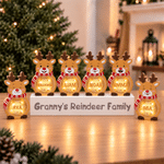 Personalized Cute Reindeer LED Light Wooden Christmas Ornament with Name and Text Christmas Gift for Family Kids 2