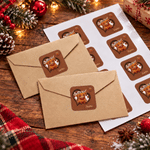 Personalized Vintage Cartoon Highland Cow Heart Waterproof Stickers with Name Christmas Holiday Party Gift for Family Friends Kids 6