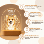 Personalisiertes Haustierfoto Nachtlicht mit Aquarell-Blumen | mit Namen & Text | LED-Acryllampe mit Holzsockel | Erinnerungsgeschenk für Tierbesitzer 10