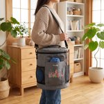 Borsa cilindrica grande in filato 