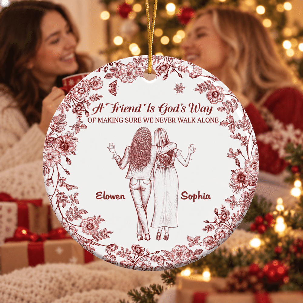 Personalized Best Friend Friendship Ceramic Ornament with Name Tree Decor Christmas Gift for Best Friend Sister 5