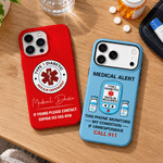 Personalized Diabetes Medical Alert Protective iPhone Case with Name Medical Information and Emergency Contact Birthday Gift for Diabetics 1