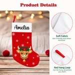 Personalized Cute Christmas Tree Santa Reindeer Elf Plush Christmas Stockings with Name Festive Christmas Gift for Family Kids 7