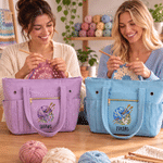 Personalised Crocheted Birthflower Corduroy Handbag with Name Birthday Christmas Gift for Crochet Lovers 7