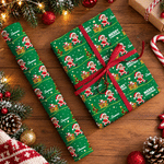 Personalised Merry Christmas Santa Claus Face Photo Wrapping Paper with Name Christmas Party Gift for Kids Family Friends 6