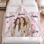 Personalised Soft Watercolor Photo Multi-Size Hooded Blanket with Name Daily Use Birthday Christmas Gift for Best Friends Sisters Women 4