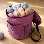 Personalised Cartoon Character Photo Oxford Large Cylindrical Yarn Storage Bag with Name Daily Use Birthday Gift for Crochet Lovers Women 7