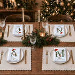 Personalised Santa Hat Initial 100% Cotton Christmas Napkin with Name Table Decoration Christmas Gift for Kids Family Friends 3