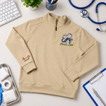 Personalised Floral Stethoscope Embroidered Quarter-Zip Sweatshirt with Name Title and Year Nurse Appreciation Graduation Gift for Nurses 2