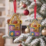 Personalised 3D-Effect Artwork Crochet Bag Wooden Acrylic Ornament with Name Home Decor Christmas Birthday Gift for Knitters Crochet Lovers 6