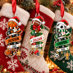 Décoration de Noël personnalisée en acrylique en forme de ballon de sport, avec prénom et année – Cadeau de Noël pour les sportifs, les fans de sport et les passionnés 4