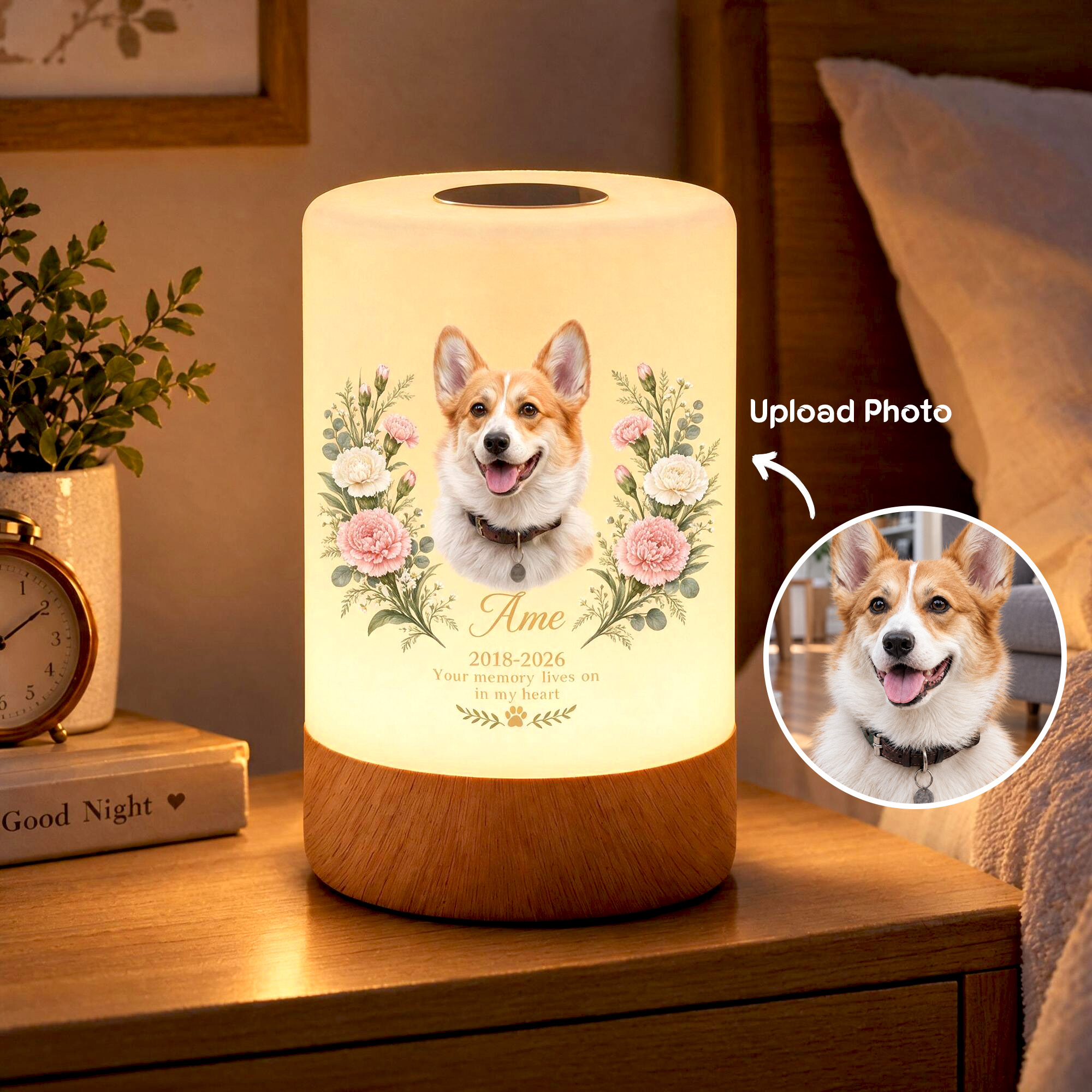 Callie Personalisiertes Ölgemälde mit Haustierfoto, Geburtsblume und unisex