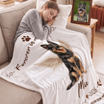 Personalized Angel Wing Pet Photo Soft Throw Blanket with Name and Year Home Decor Memorial Sympathy Gift for Pet Owner Lover 3