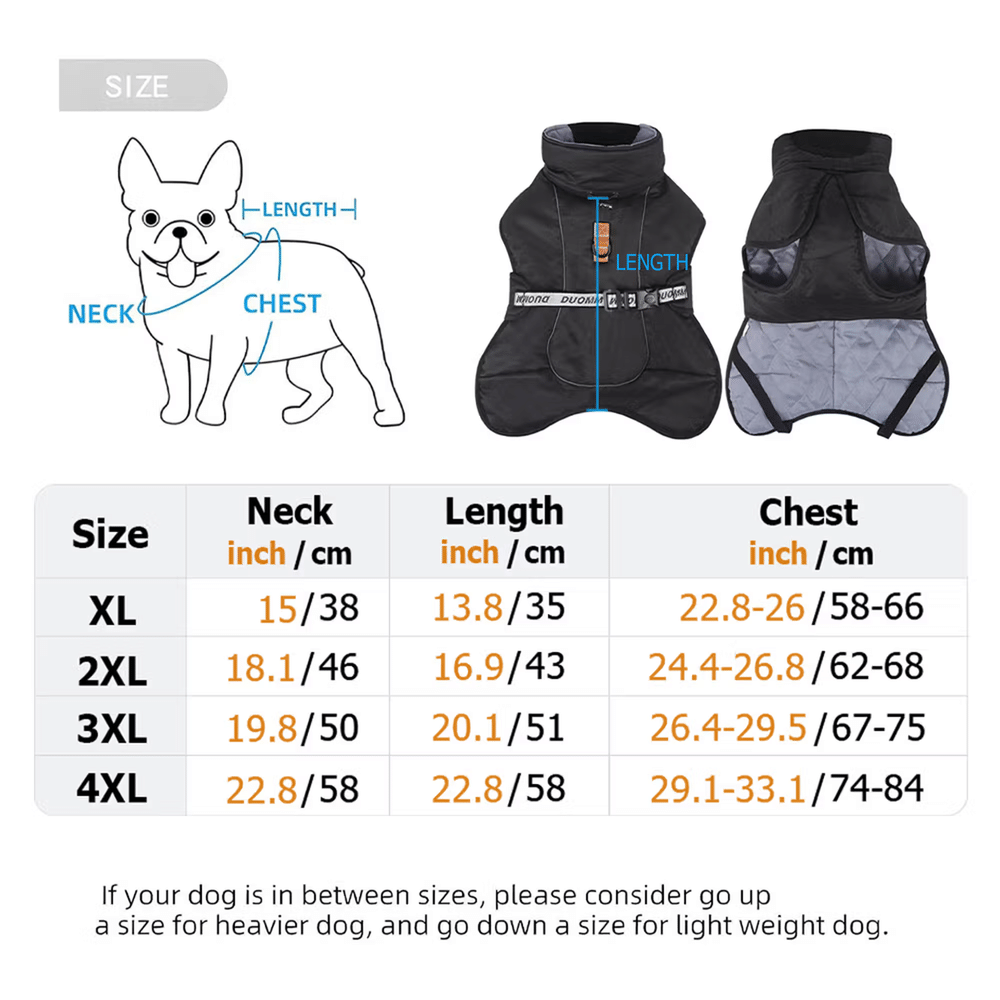 Personalised 3D-Effect Artwork Pet Photo Adjustable Dog Winter Coat Jacket with Name Outdoor Activities Christmas Gift for Pet Owners 8