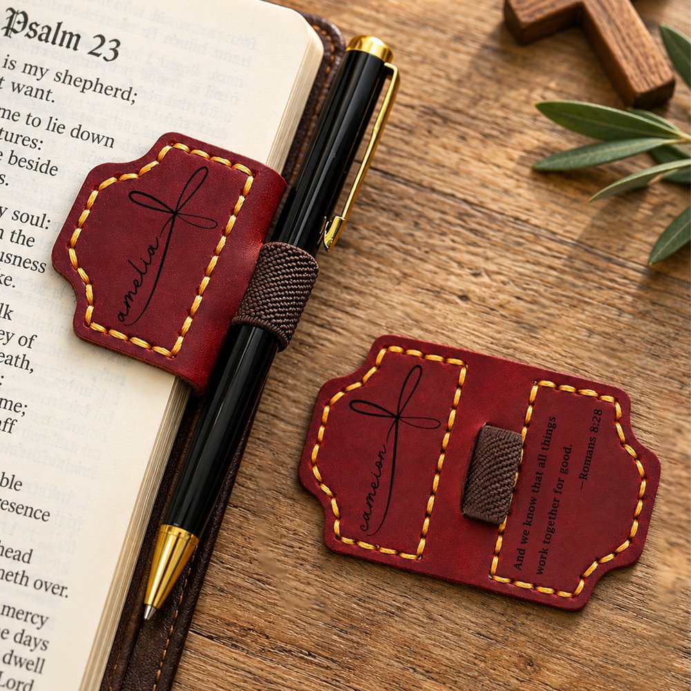 Personalised Bible Quote Leather Magnetic Bookmark Clip with Bible Verse & Name Daily Use Birthday Baptism Gift for Church Sister Christian Bookworm 4