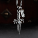 Personalised Gothic Dagger Sword Necklace with Birthstone and Text Exquisite Jewellery Christmas Birthday Gift for Him 3