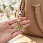 Personalized Elegant Dried Flower Heart Pendant Keychain Card Box Set with Name and Text Christmas Gift for Woman Bestie 6