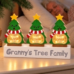 Personalized Cute Christmas Tree LED Light Wooden Christmas Ornament with Name and Text Christmas Gift for Family Kids 4