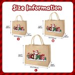 Personalized Santa Gingerbread Man Snowman Jute Tote Bag with Name Christmas Gift for Kids Family Friends 8