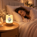 Personalized Birth Flower Rechargeable Dimmable Touch Control LED Night Light with Name Bedroom Decor Birthday Gift for Mom Wife Woman 3