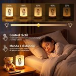 Luz nocturna personalizada de acrílico con foto estilo acuarela y nombre, control táctil y mando - Regalo de cumpleaños para niños 6
