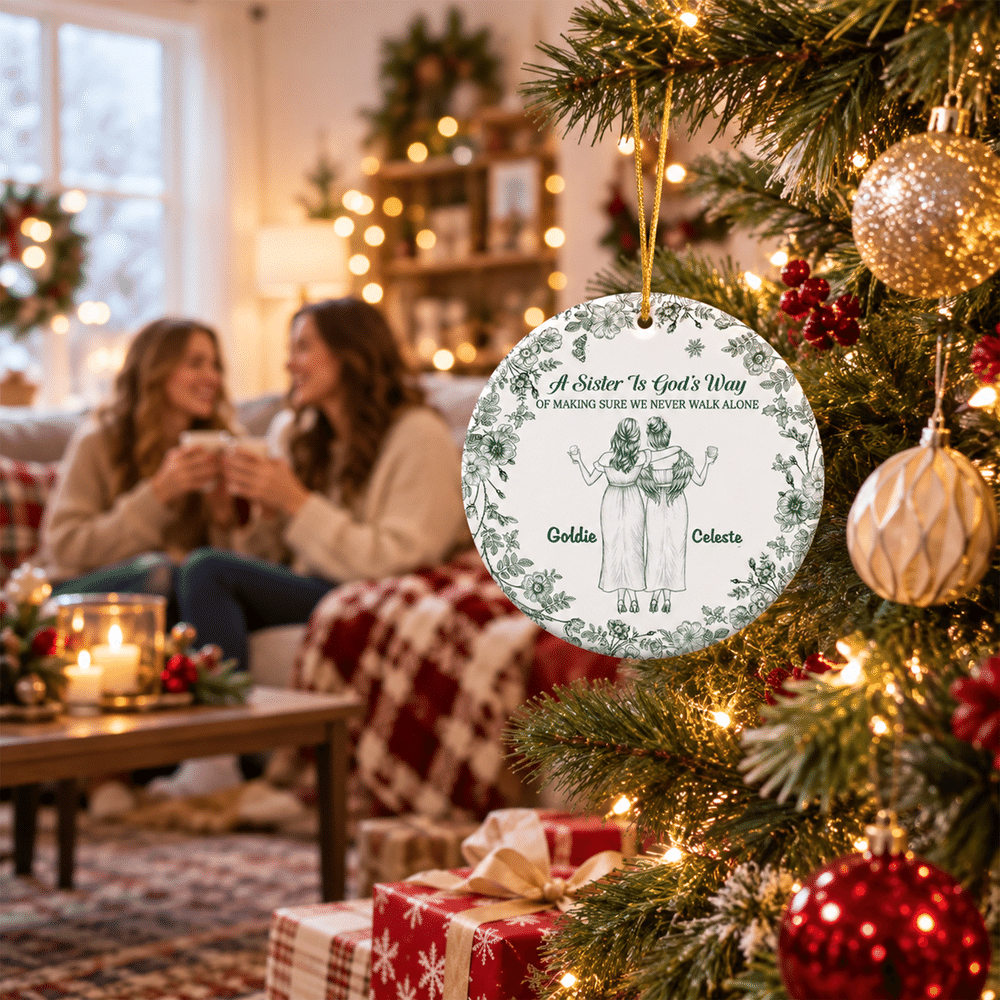 Personalized Best Friend Friendship Ceramic Ornament with Name Tree Decor Christmas Gift for Best Friend Sister 6