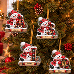 Personalised Little Snowman Initial Acrylic Hanging Ornament with Name Tree Decoration Christmas Gift for Kids Family 2