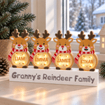 Personalized Cute Reindeer LED Light Wooden Christmas Ornament with Name and Text Christmas Gift for Family Kids 6