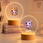 Placas acrílicas personalizadas con forma de círculo, con motivos de unicornio y flores de nacimiento, con luz nocturna, con nombre, para dormitorio infantil, regalo de cumpleaños para niñas 6