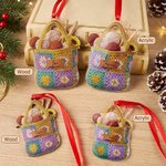 Personalised 3D-Effect Artwork Crochet Bag Wooden Acrylic Ornament with Name Home Decor Christmas Birthday Gift for Knitters Crochet Lovers 2