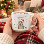 Gepersonaliseerde sjaal met lichtslingers, keramische koffiemok met foto van huisdier en naam – voor dagelijks gebruik, kerstcadeau voor huisdiereigenaren, liefhebbers en vrienden 3