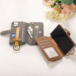 Personalised Birth Flower PU Leather Flip Wallet iPhone Case with Name Birthday Christmas Gift for Family Friend 2